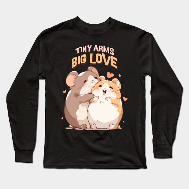 Adorable Kawaii Hamster Love design Long Sleeve T-Shirt by Luxinda